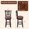 Set of 2 Cappuccino Swivel Bar Stools with Backs and Footrests for Kitchen Island Counter